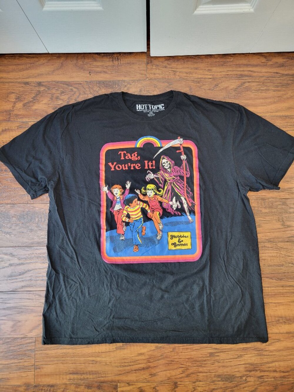 Hot Topic x Threadless STEVEN RHODES Tag You're It! Grim Reaper Black Tee 2X XXL